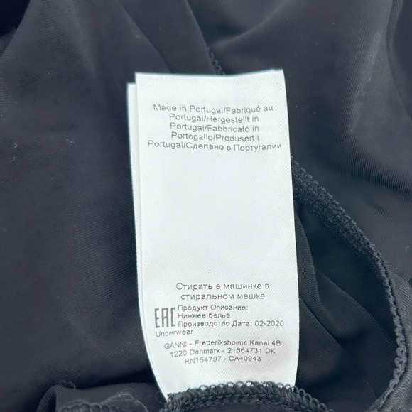 GANNI Bodysuit Top Womens L Black  All Crew Neck Long Sleeve Thin - Picture 10 of 13